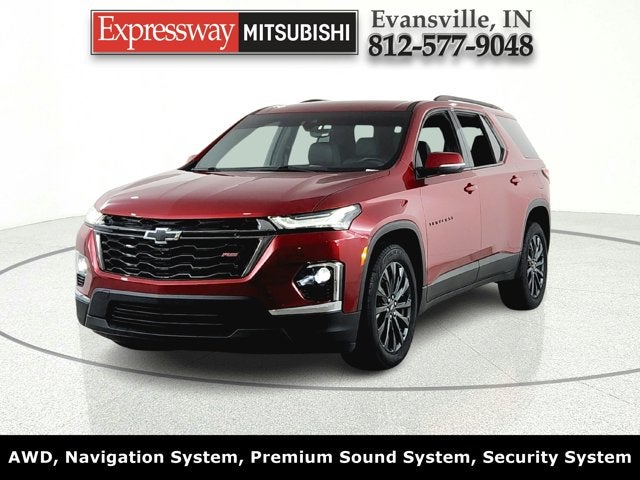 2023 Chevrolet Traverse RS in Radiant Red Tintcoat — front three-quarter view