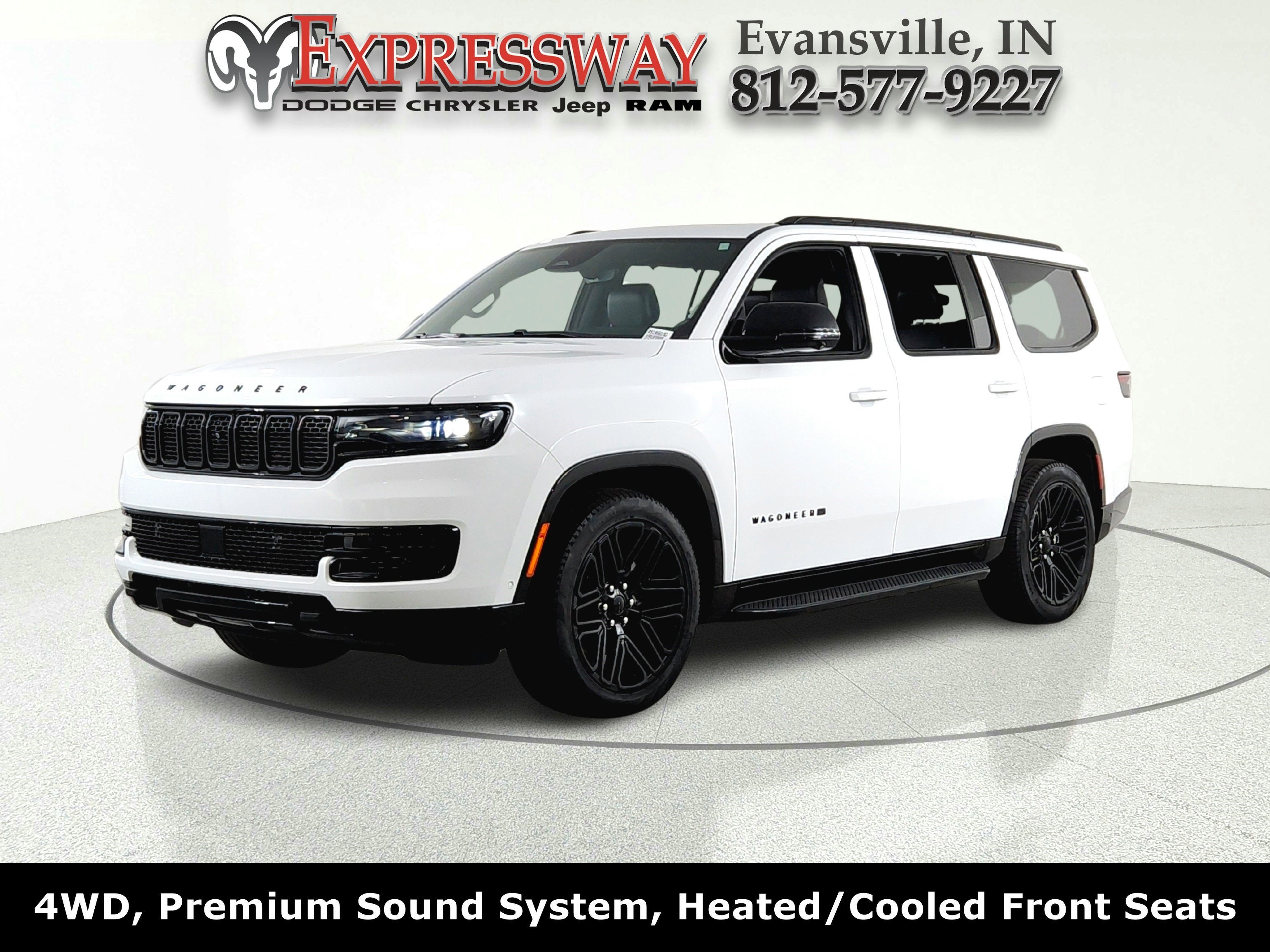 2024 Jeep Wagoneer Series II Carbide in Bright White Clearcoat — front three-quarter view