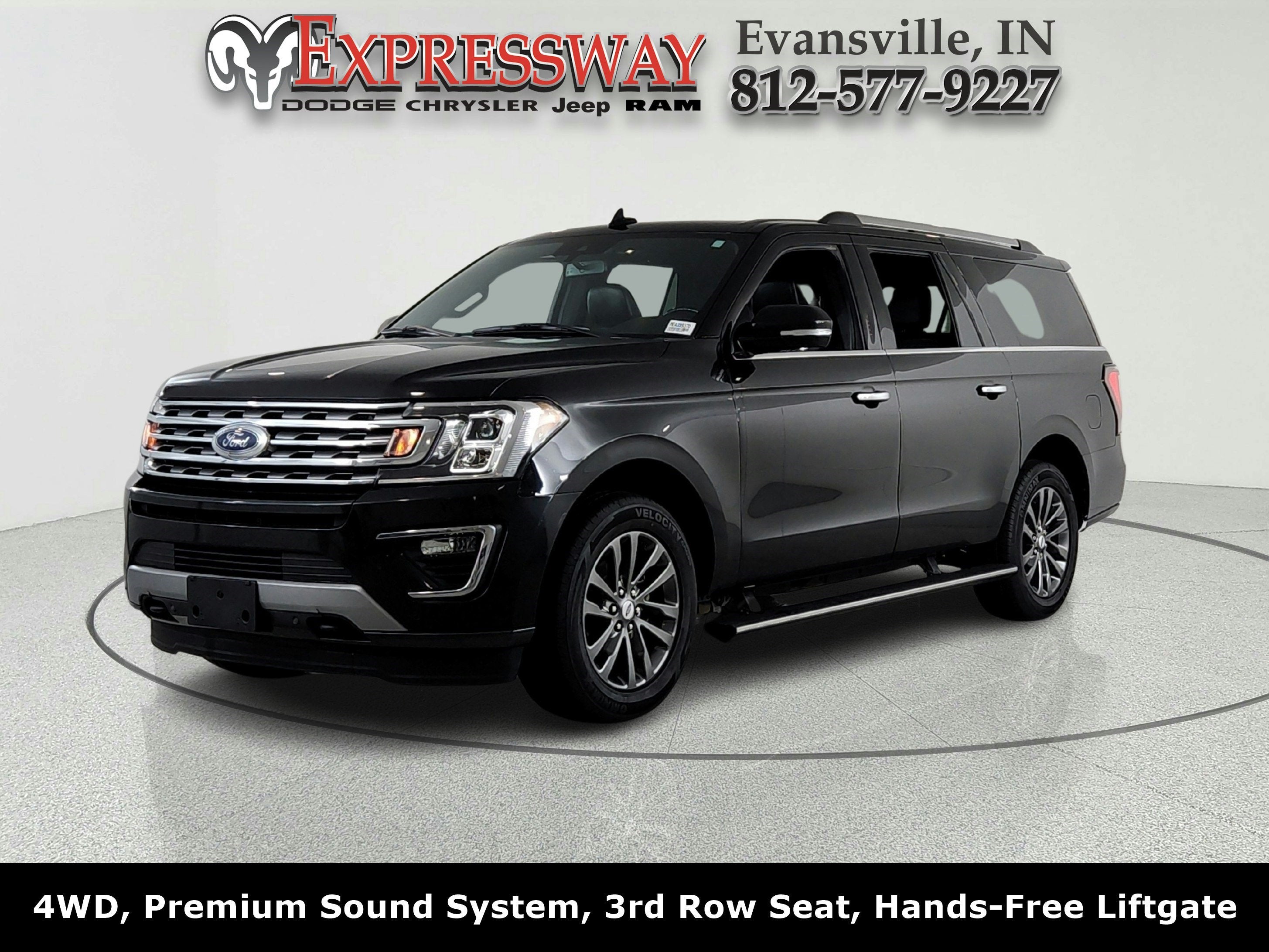 2021 Ford Expedition Limited in Black — front three-quarter view
