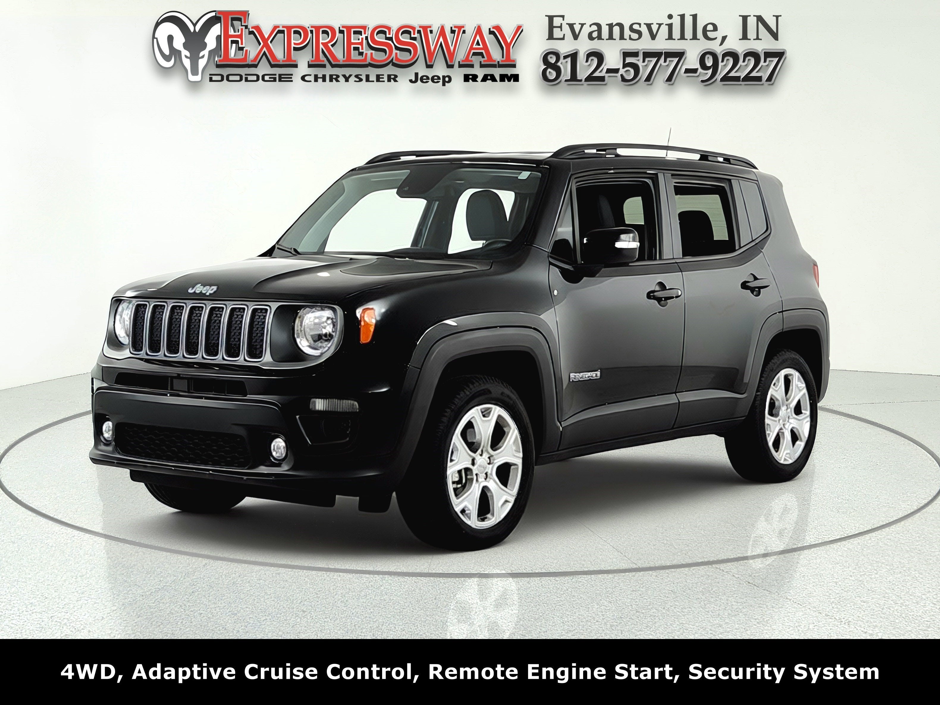 2023 Jeep Renegade Limited in Black Clearcoat — front three-quarter view